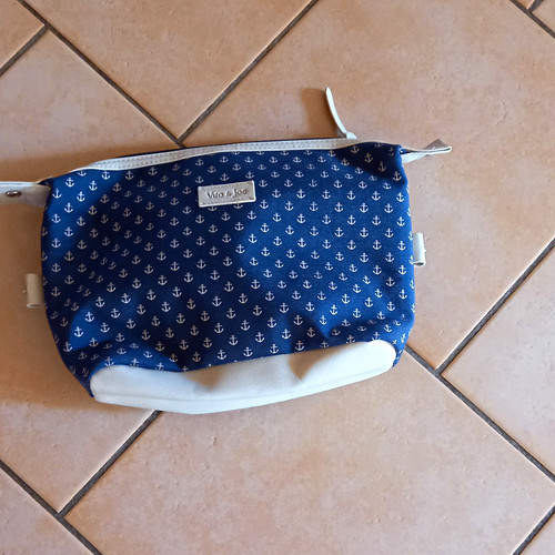 Kulturbeutel blau beige - ,